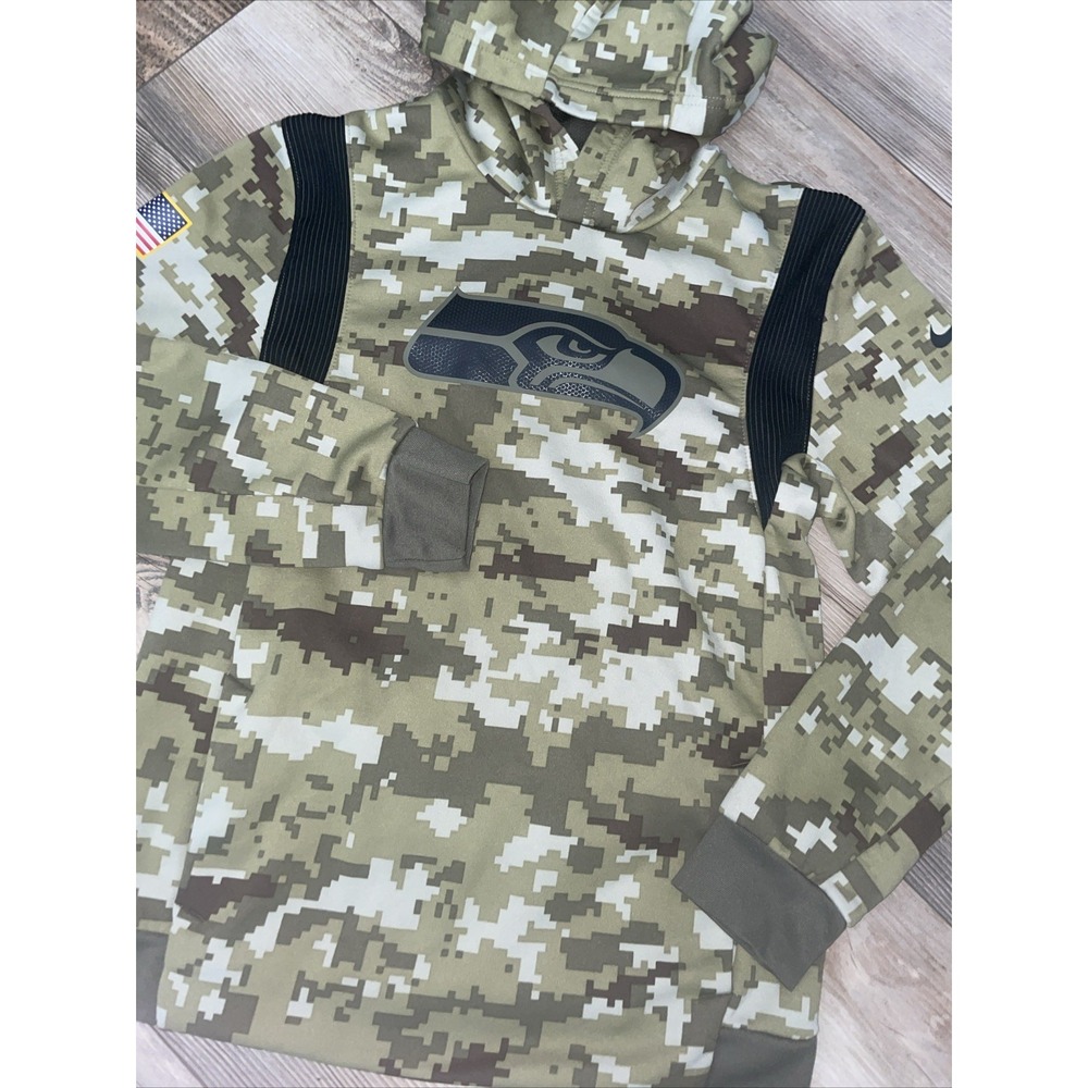 Nike On Field Apparel Salute to Service Camo Hoodie Kids Large 14-16